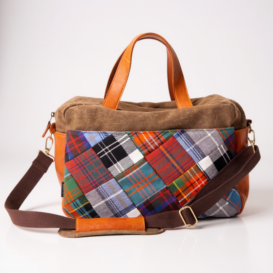 Tartan Patchwork Messenger Bag