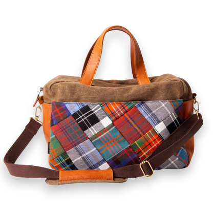 Tartan Patchwork Messenger Bag
